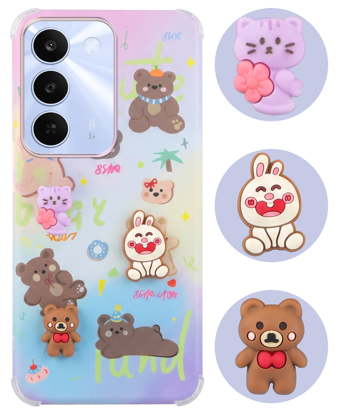 For Realme C83 5G Back Cover Case (3D Cute Cartoons | Hard Back Side Soft | Matte Premium Finish | HD Printing)