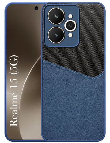 For Realme 15 Back Cover Case (Dual PU Leather Stitch | Professional Minimalist | Soft and Flexible)