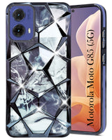 For Motorola Moto G85 5G Back Cover Case Compatible With ( Dual Design Glitter Sparkle and Detachable Diamond Print Case | Soft and Flexible)