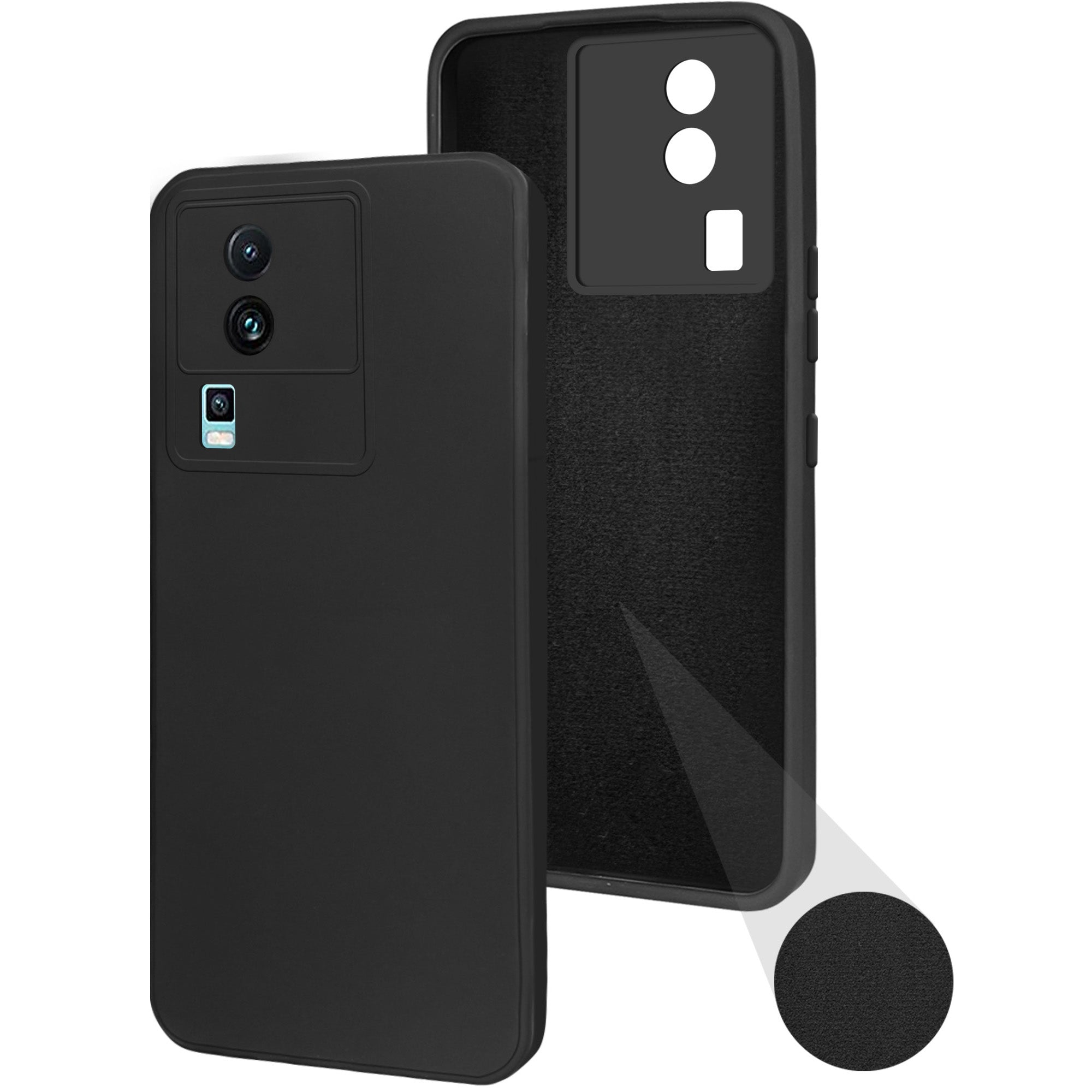 For Vivo iQOO Neo 7 5G Back Cover Case (Matte Finish Silicone with Inside Fiber Cloth)