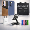 Complete Mobile Care Kit (Get Any 2 Cases+2 Tempered Glass+25W Charger Adapter+Metallic Mobile Stand+Cable Protector)