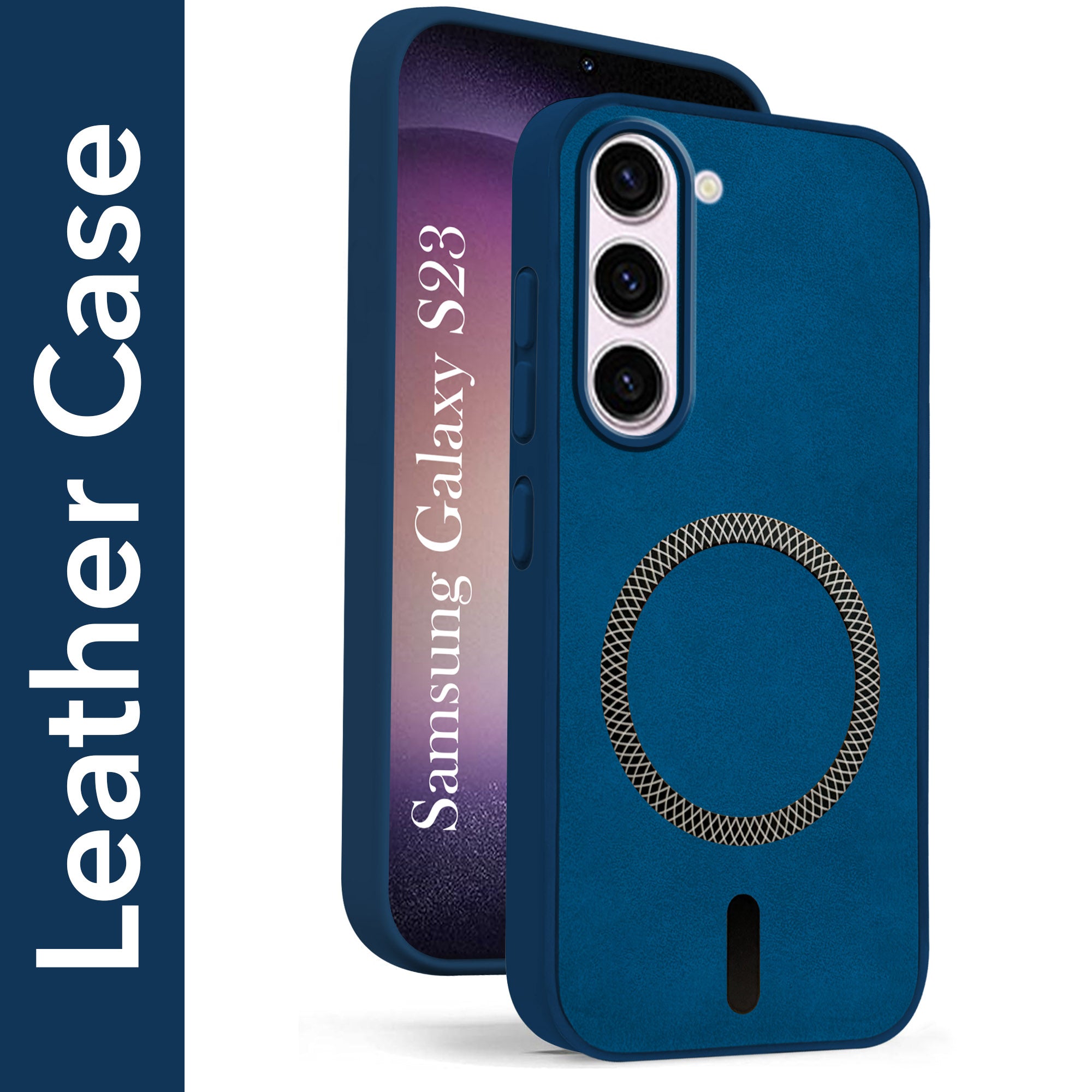 For Samsung Galaxy S23 5G Back Cover Case (Sleek Leather Finish | MagSafe Compatible Wireless Charging | Camera Bump Protection)