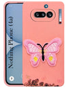 For Nothing Phone 4A 5G Back Cover Case (Soft Butterfly Embroidery | Women Teen Girls | Camera Protection| Matte Silicone)