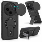 For Vivo iQOO Z10 Back Case Cover Metallic (Hybrid Armor Kickstand | Sliding Shutter Camera Protection | MagSafe Compatible)