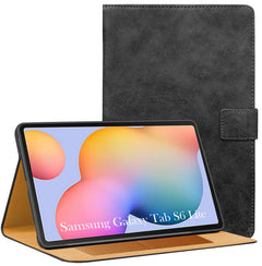 For Samsung Galaxy Tab S6 Lite P615 10 Inch Flip Cover Folio Cover (PU Leather | Multi-Angle Smart Stand | Card Storage Slots | Silicone Back Pouch)