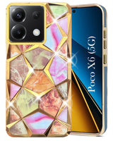 For Poco X6 5G Back Cover Case (Dual Design Glitter Sparkle and Detachable Diamond Print Case | Soft and Flexible)