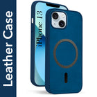 For Apple iPhone 13 Back Cover Case (Sleek Leather Finish | MagSafe Compatible Wireless Charging | Camera Bump Protection)