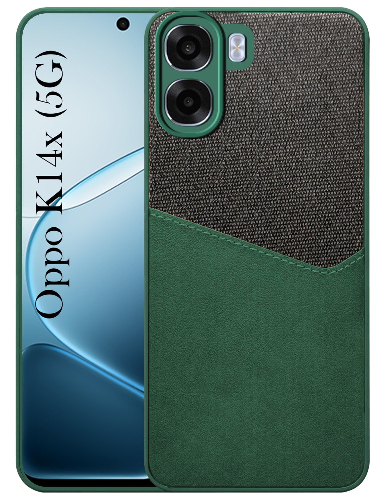 For Oppo K14x 5G Back Cover Case (Dual PU Leather Stitch | Professional Minimalist | Soft and Flexible)