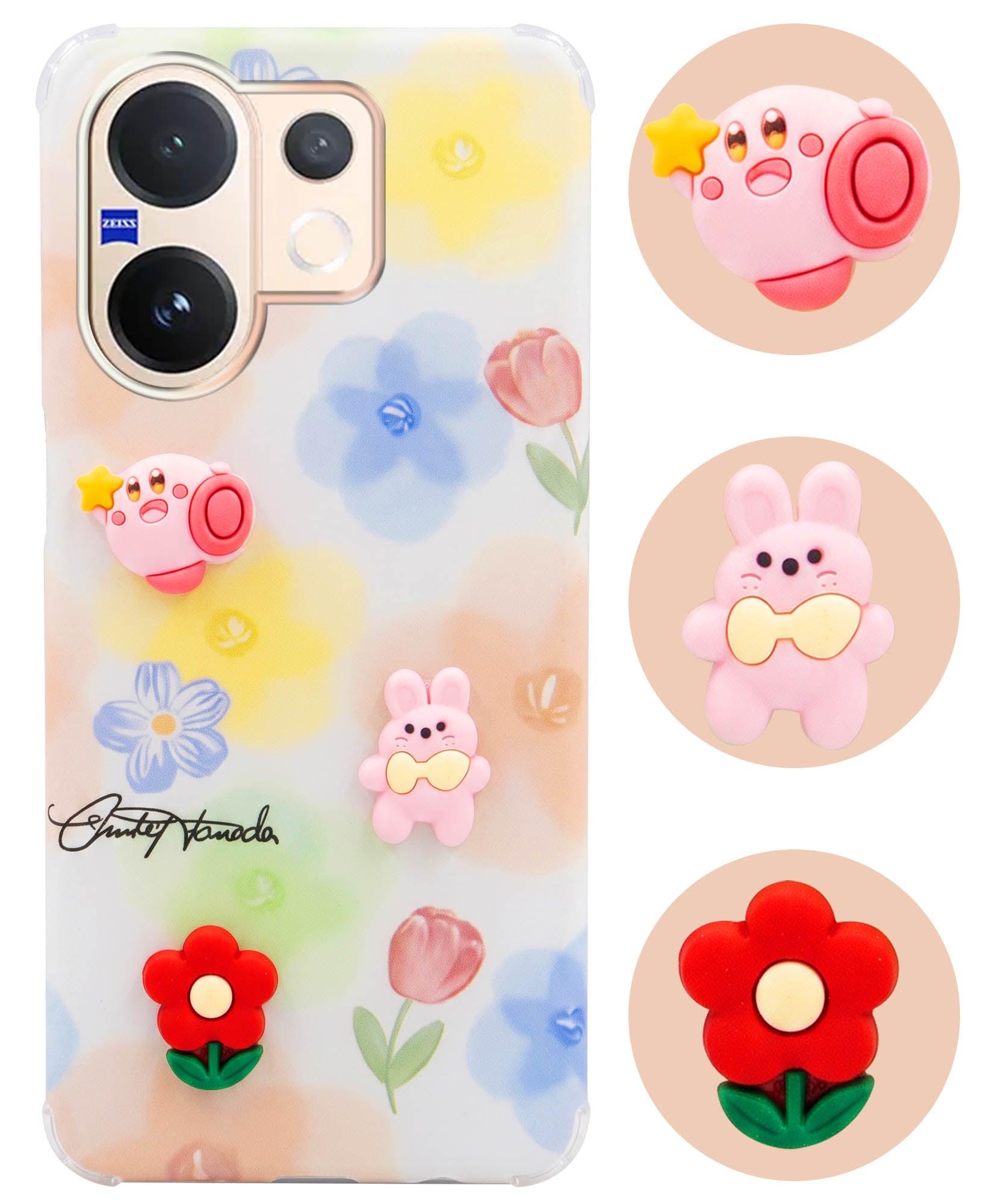 For Vivo V60 | Vivo T4 Pro Back Cover Case (3D Cute Cartoons | Hard Back Side Soft | Matte Premium Finish | HD Printing)