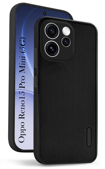 For Oppo Reno15 Pro Mini 5G | Oppo Reno 15 Pro Mini 5G Back Cover Case Rubberised (Textured Grip Design | Micro-Fiber Cloth Inside | Slim and Light Weight | Soft Touch and Feel)