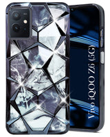 For Vivo iQOO Z6 5G Back Cover Case (Dual Design Glitter Sparkle and Detachable Diamond Print Case | Soft and Flexible)