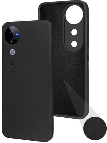 For Vivo V40 | Vivo V40 Pro  Back Cover Case ( Matte Finish Silicone with Inside Fiber cloth)