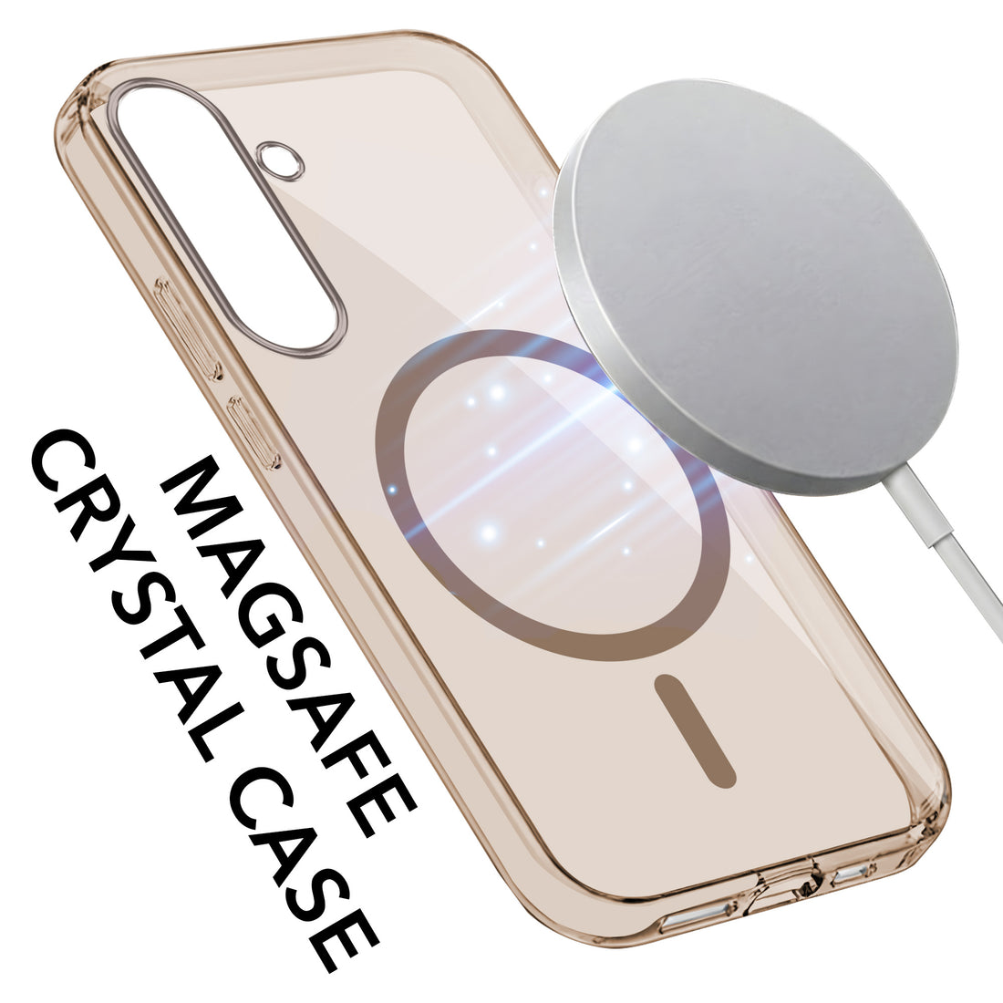 For Samsung Galaxy S25 Back Cover Case Lifetime Anti-Yellow MagSafe Compatible Clear (Sleek Hard Crystal | Shockproof and Camera Protection)