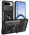 For Realme 16 Back Cover Case Hybrid Armor (Sliding Shutter Camera Protection | Polycarbonate |Ring Holder Kickstand)