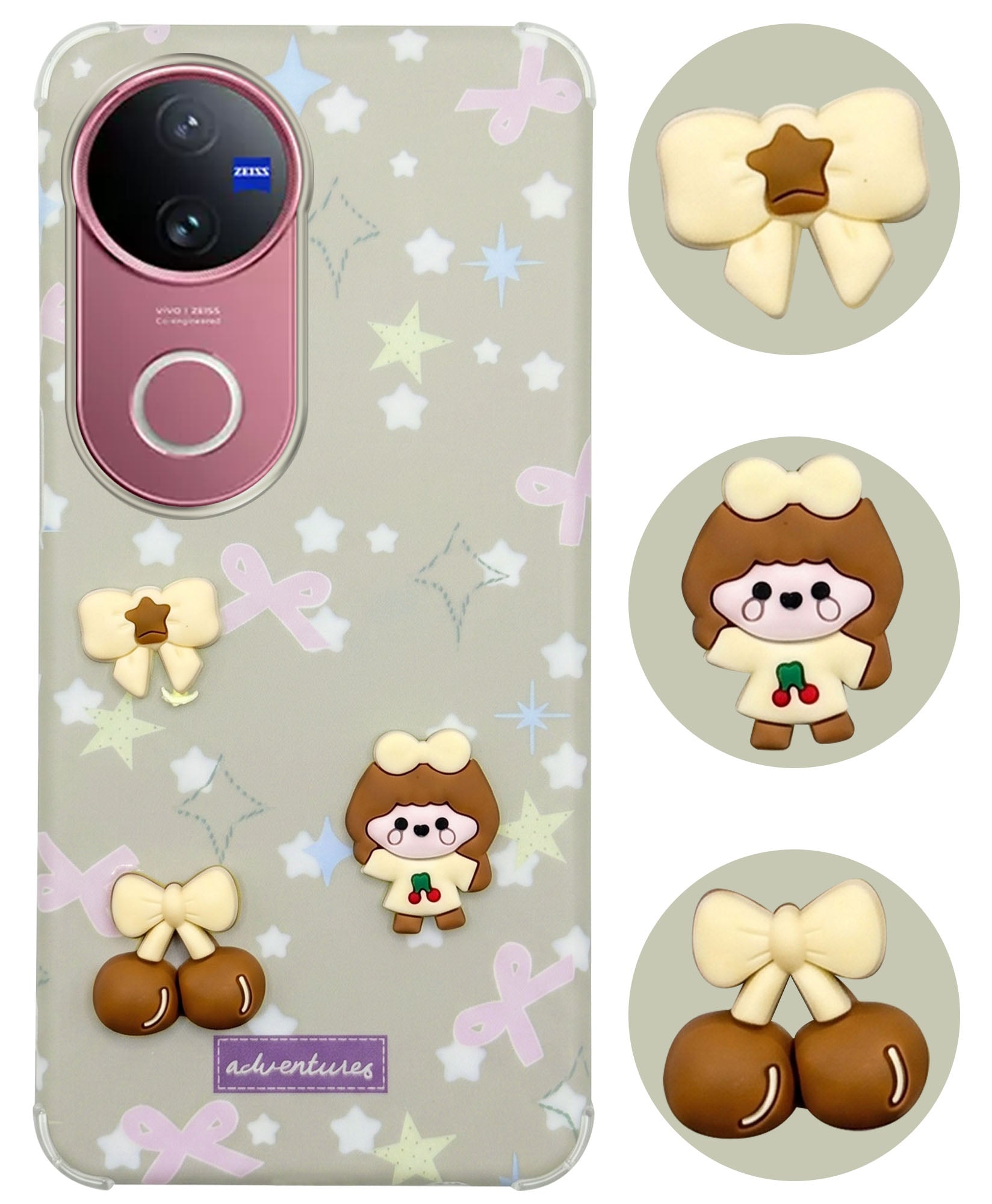 For Vivo V50 | Vivo V50e Back Cover Case (3D Cute Cartoons | Hard Back Side Soft | Matte Premium Finish | HD Printing)