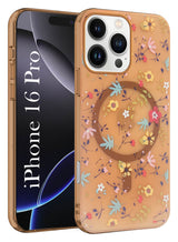 For Apple iPhone 16 Pro Back Cover Case (Cute Floral Design | Flower Print for Girls | MagSafe Compatible Wireless Charging)