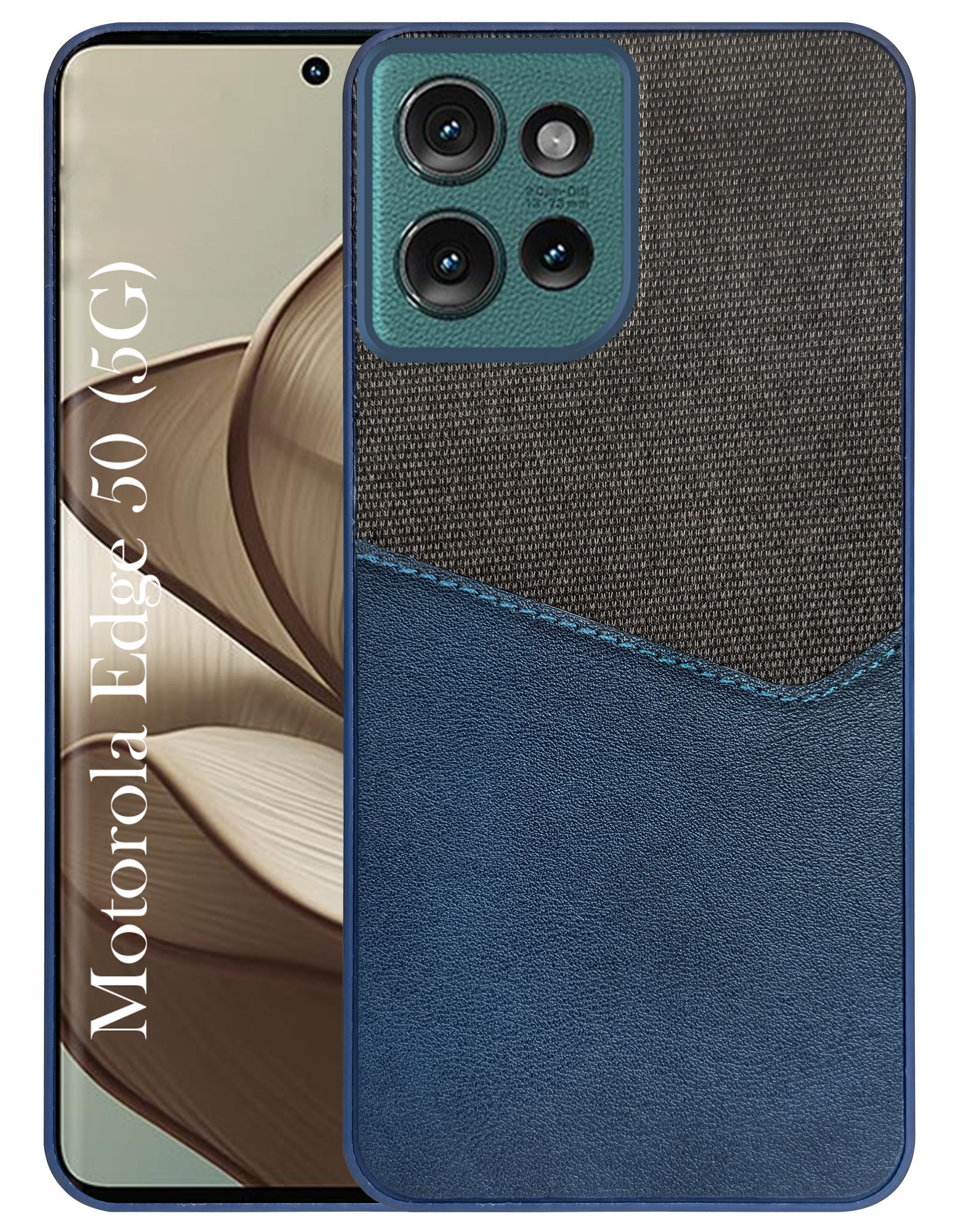For Motorola Edge 50 5G Back Cover Case (Dual PU Leather Stitch | Professional Minimalist | Soft and Flexible)
