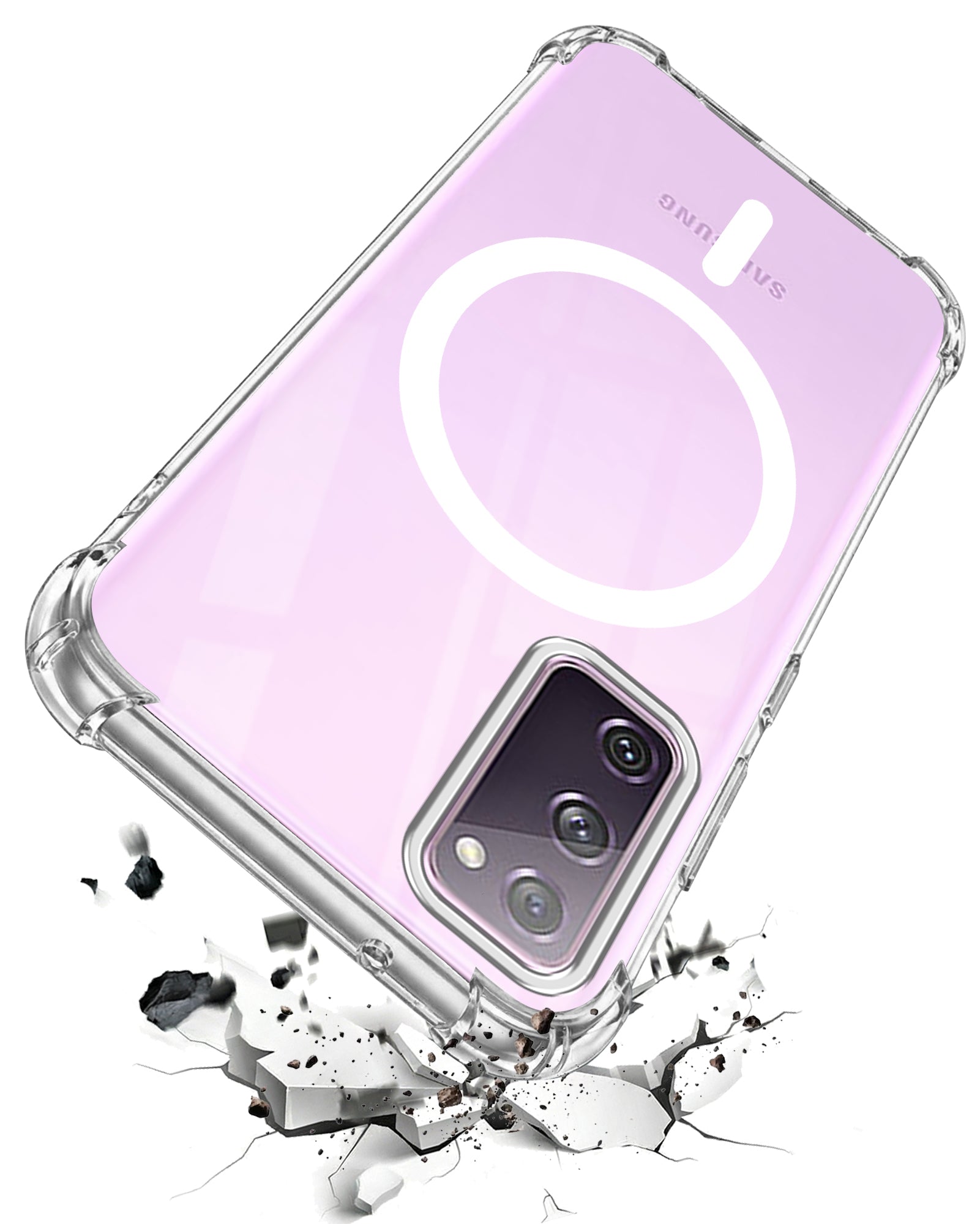 For Samsung Galaxy S20 FE 4G | S20 FE 5G Back Cover Shockproof Crystal-Clear (Magsafe Wireless Support | Drop & Camera Protection | Hard Polycarbonate)