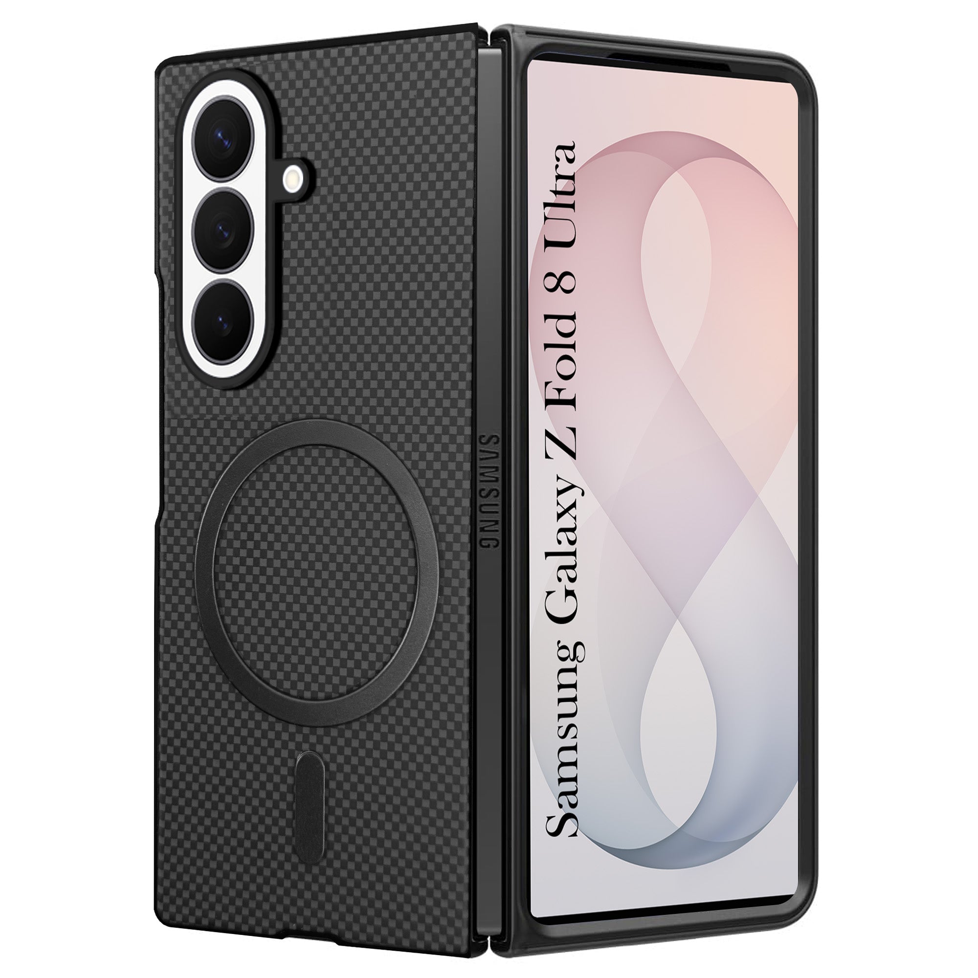 For Samsung Galaxy Z Fold 8 Ultra Back Case Cover (MagSafe Wireless Charging Compatible | Hexa Leather Finish | Inside Microfiber Cloth)