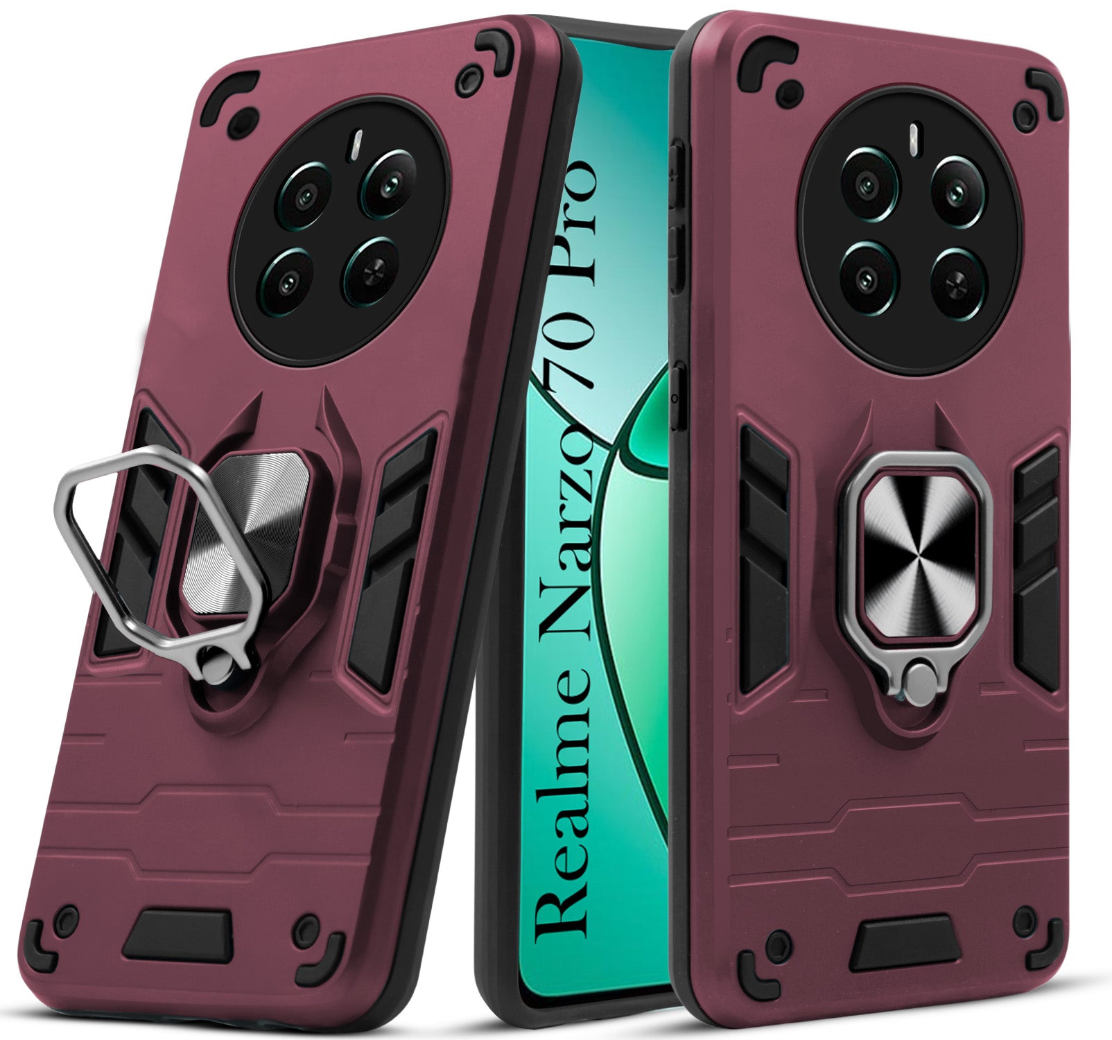 For Realme Narzo 70 Pro Back Cover Case (Shockproof Polycarbonate Dual Layer Hybrid Armor)