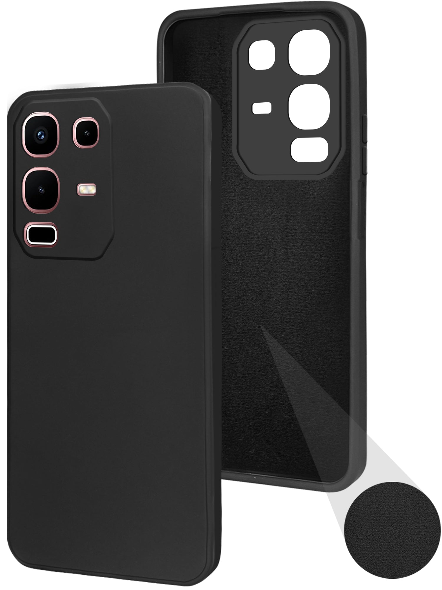 For Infinix Note 50x Back Cover Case (Matte Finish Silicone with Inside Fiber cloth)