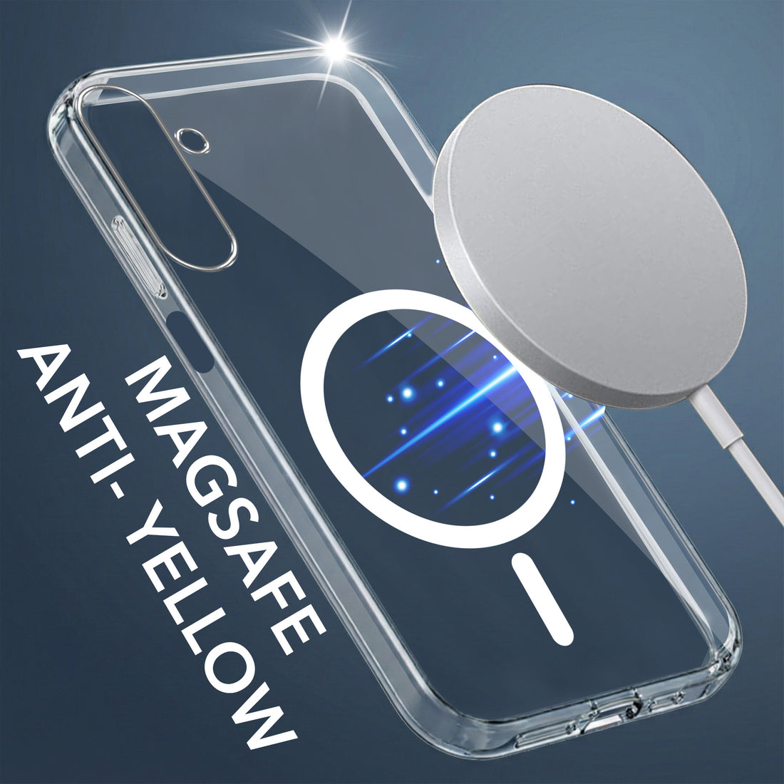 For Samsung Galaxy A15 5G Back Cover Case Lifetime Anti-Yellow MagSafe Compatible Clear (Sleek Hard Crystal | Shockproof and Camera Protection)