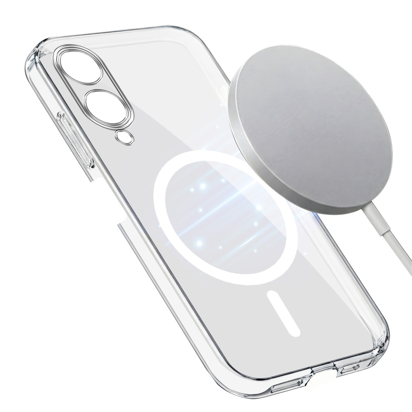 For Vivo Y17s Back Cover Case Lifetime Anti-Yellow MagSafe Compatible Clear (Sleek Hard Crystal | Shockproof and Camera Protection)