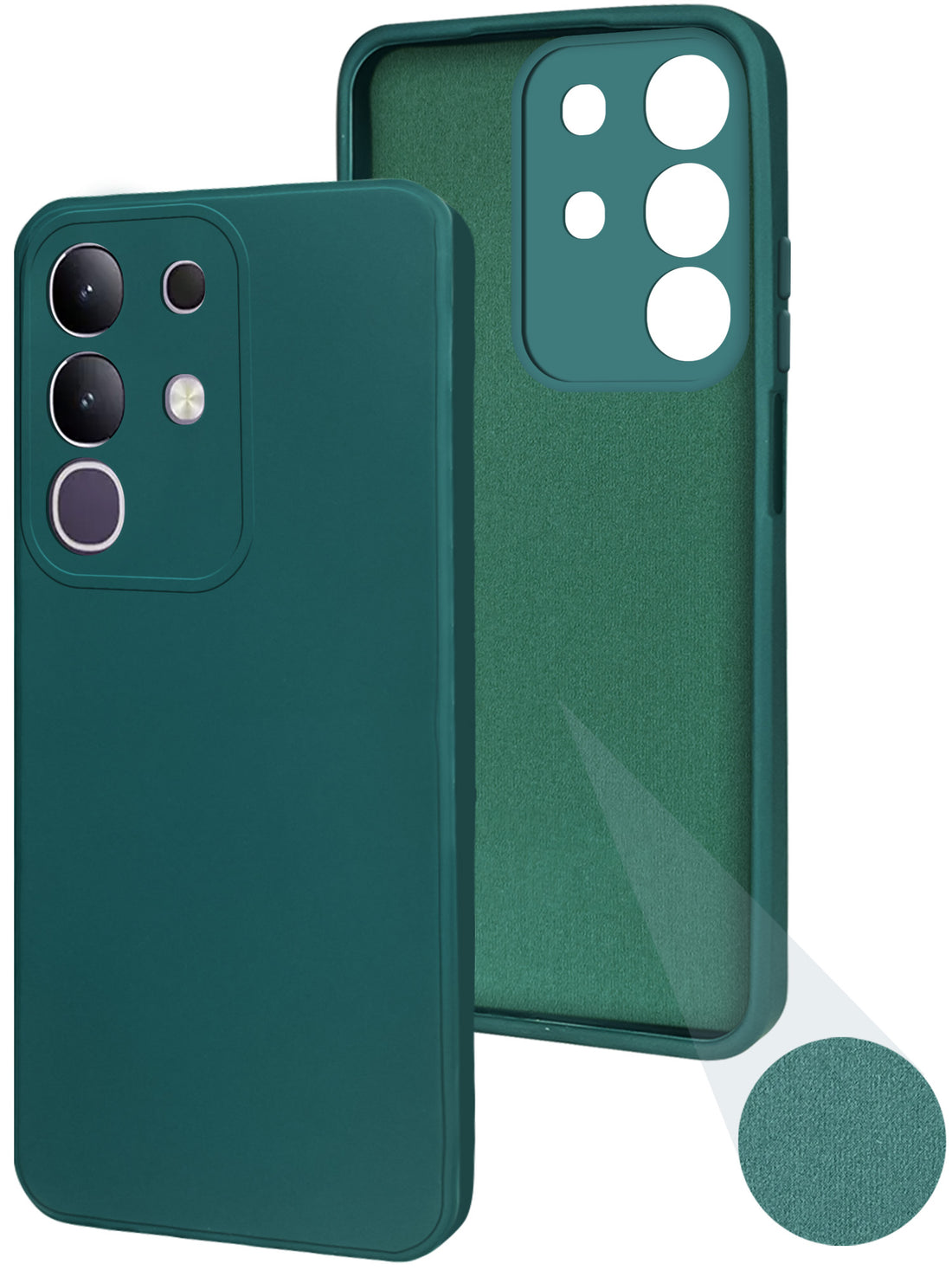 For Vivo iQOO Z10x Back Cover Case (Matte Finish Silicone with Inside Fiber Cloth)