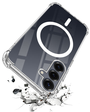 For Samsung Galaxy S25 Plus Back Cover Shockproof Crystal-Clear (Magsafe Wireless Support | Drop & Camera Protection | Hard Polycarbonate)