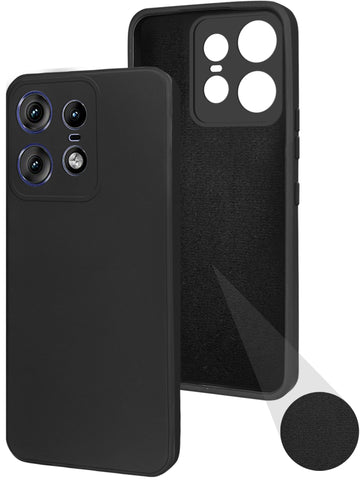 For Motorola Moto Edge 50 Pro Back Cover Case ( Matte Finish Silicone with Inside Fiber cloth)