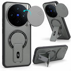 For Vivo X200T Back Case Cover Metallic (Hybrid Armor Kickstand | Sliding Shutter Camera Protection | MagSafe Compatible)