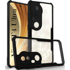 For Vivo T4 Ultra Back Cover Case ( Shockproof with Polycarbonate Clear Panel | Professional Black)