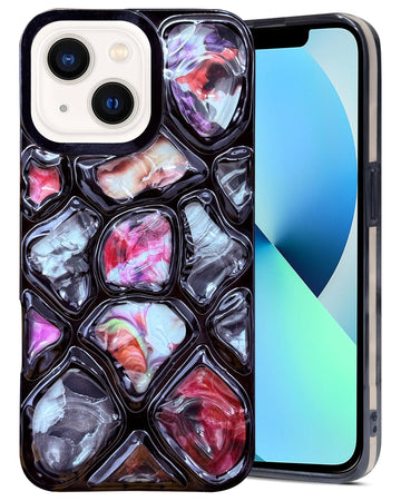 For Apple iPhone 13 Back Cover Case ( Dual Design Glitter Sparkle and Detachable Diamond Print Case | Soft and Flexible)