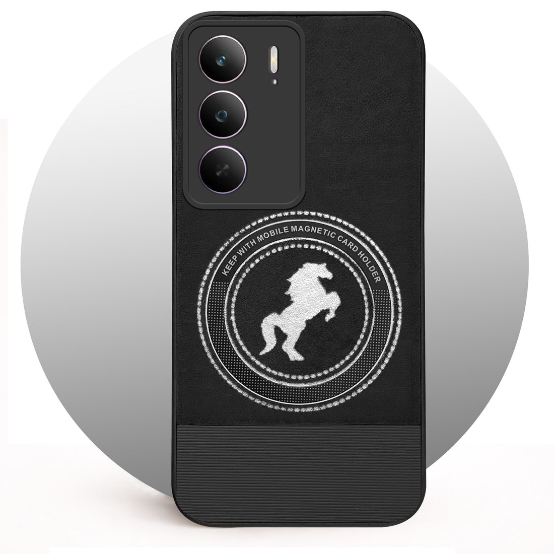 For Realme C75 5G Back Cover Case PU Leather Finish (Professional Minimalist Texture | MagSafe Compatile | Camera Protection | Sleek Sober Formal)