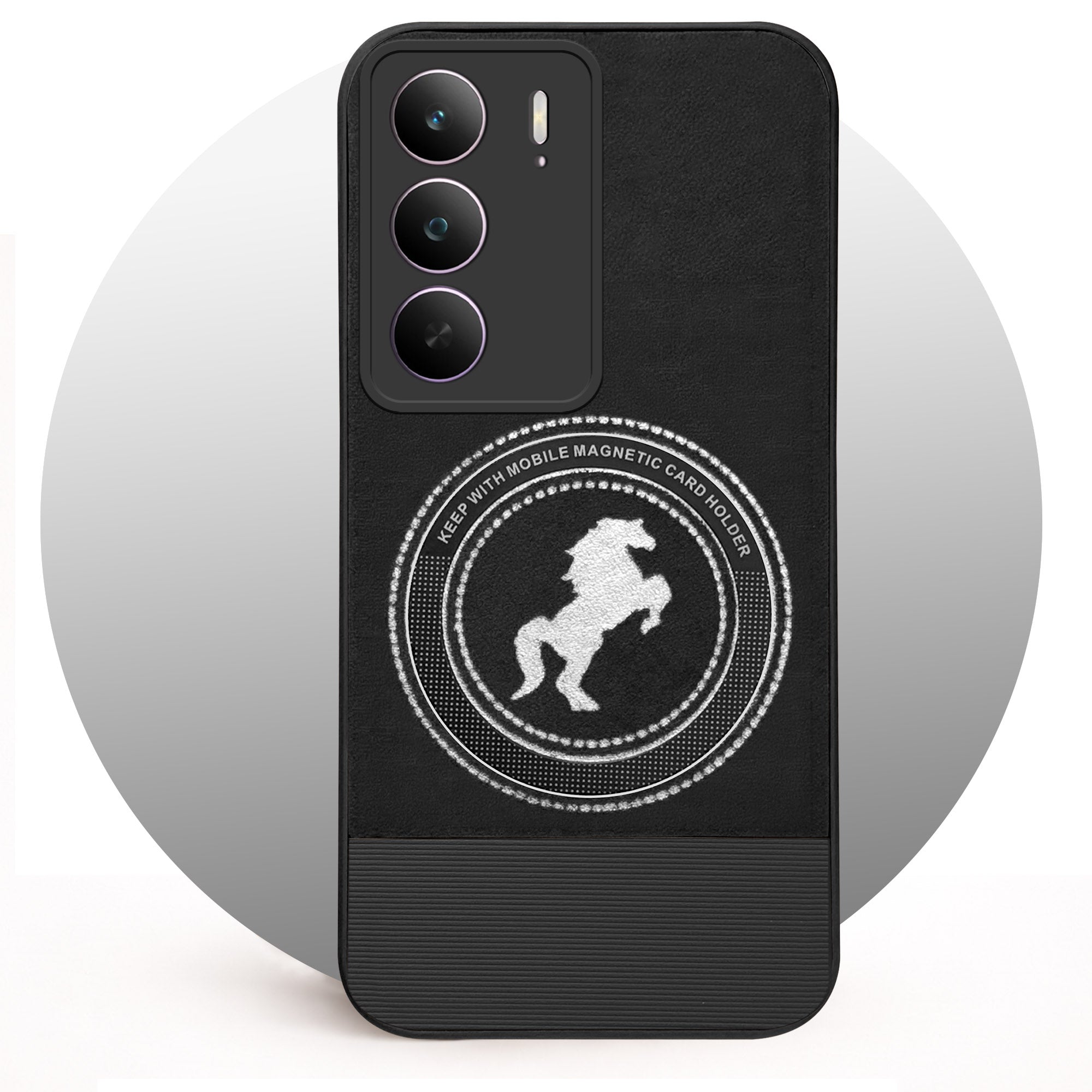 For Realme C75 5G Back Cover Case PU Leather Finish (Professional Minimalist Texture | MagSafe Compatile | Camera Protection | Sleek Sober Formal)