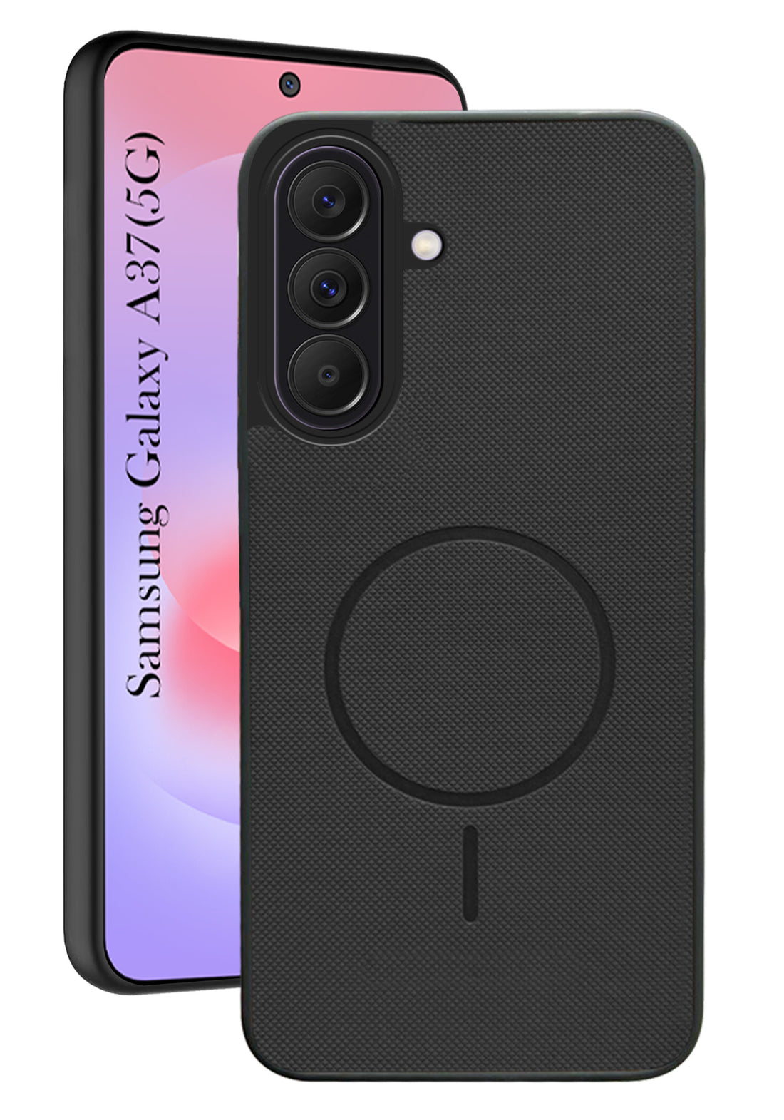 For Samsung Galaxy A37 5G Back Cover Case PU Leather (Texture Grip Design | Professional Minimalist | Camera Protection | Soft and Flexible)