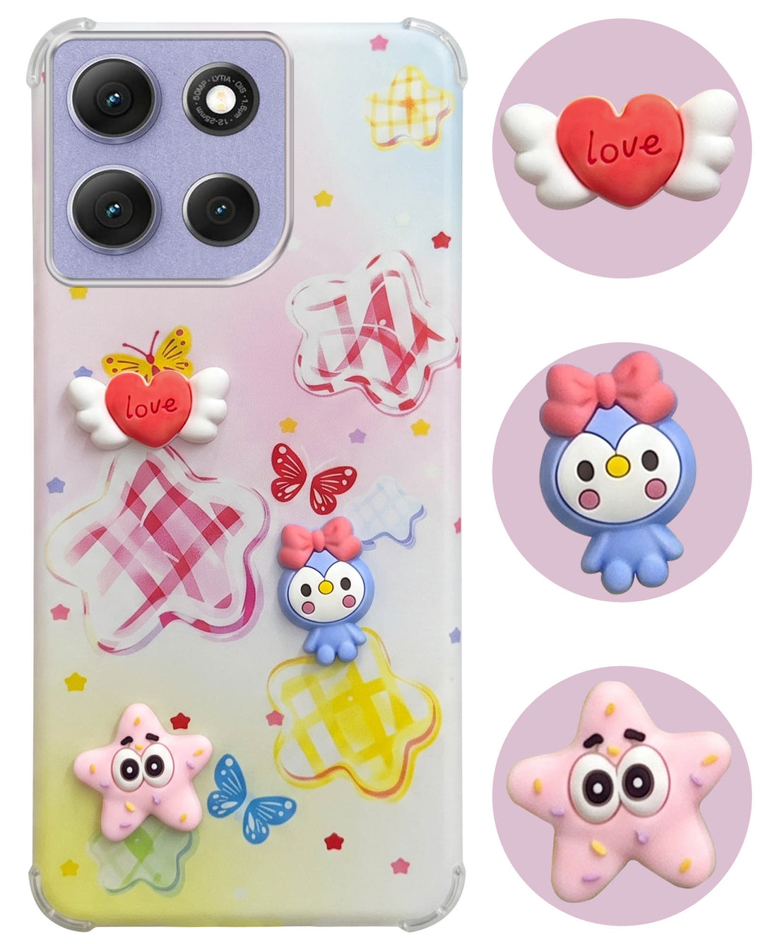 For Motorola Moto G86 Power Back Cover Case (3D Cute Cartoons | Hard Back Side Soft | Matte Premium Finish | HD Printing)