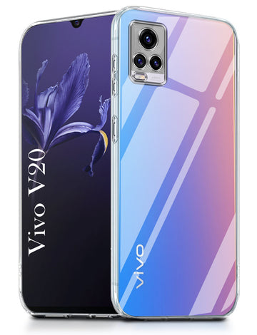 For Vivo V20 Back Cover (Silicone Clear Shockproof Case with Camera Protection | Soft and Flexible | Transparent)