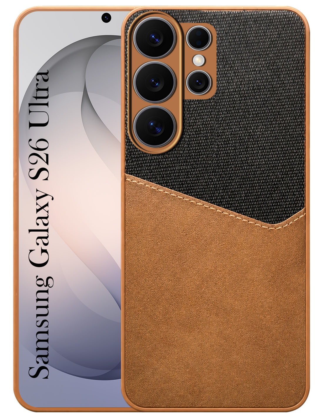 For Samsung Galaxy S26 Ultra Back Cover Case (Dual PU Leather Stitch | Professional Minimalist | Soft and Flexible)