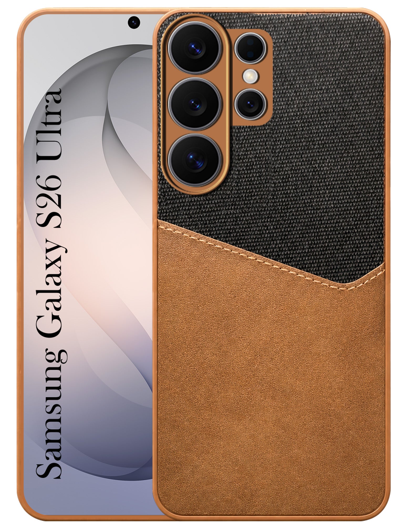 For Samsung Galaxy S26 Ultra Back Cover Case (Dual PU Leather Stitch | Professional Minimalist | Soft and Flexible)