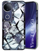For Vivo T4R Back Cover Case ( Dual Design Glitter Sparkle and Detachable Diamond Print Case | Soft and Flexible)