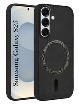 For Samsung Galaxy S25 Back Cover Case (Sleek Leather Finish | MagSafe Compatible Wireless Charging | Camera Bump Protection)