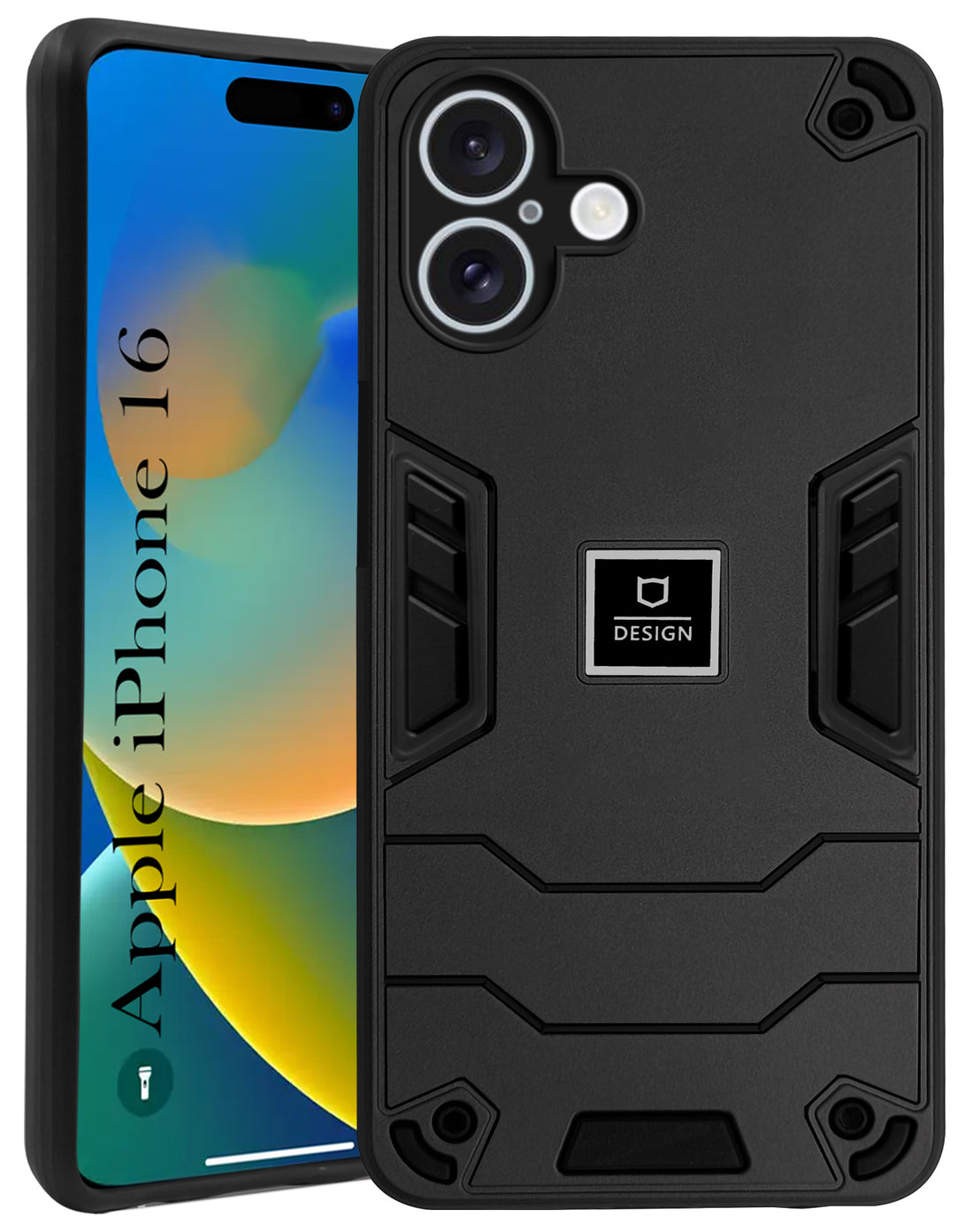 For Apple iPhone 16 Back Cover Case (Lightweight Hybrid Shockproof Polycarbonate)