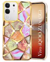 For Vivo iQOO Z10x Back Cover Case (Dual Design Glitter Sparkle and Detachable Diamond Print Case | Soft and Flexible)