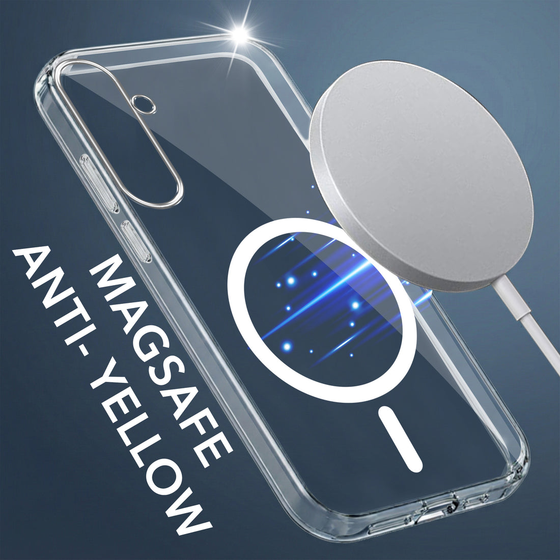For Samsung Galaxy A35 5G Back Cover Case Lifetime Anti-Yellow MagSafe Compatible Clear (Sleek Hard Crystal | Shockproof and Camera Protection)