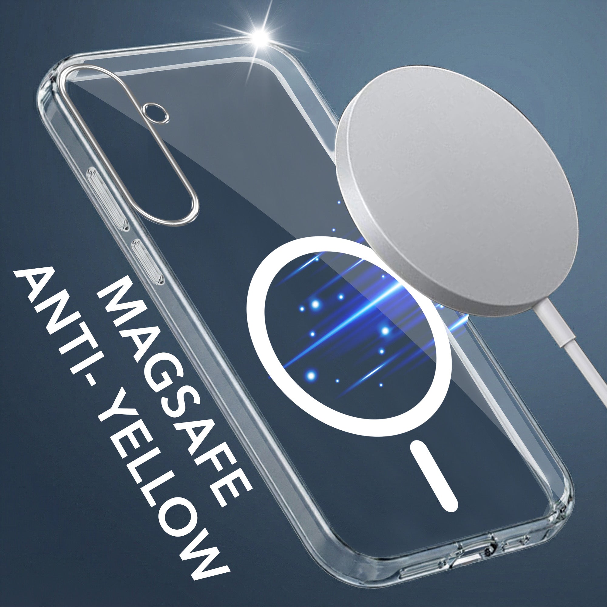 For Samsung Galaxy A35 5G Back Cover Case Lifetime Anti-Yellow MagSafe Compatible Clear (Sleek Hard Crystal | Shockproof and Camera Protection)