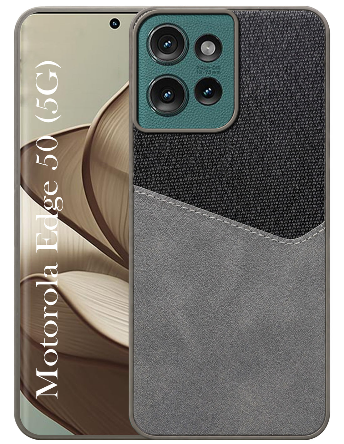 For Motorola Edge 50 5G Back Cover Case (Dual PU Leather Stitch | Professional Minimalist | Soft and Flexible)
