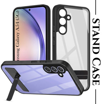 For Samsung Galaxy A54 5G Back Cover Case (Built-in Stand | Lifetime Anti Yellow | Kickstand Shockproof | Camera Protection | MagSafe Compatible)