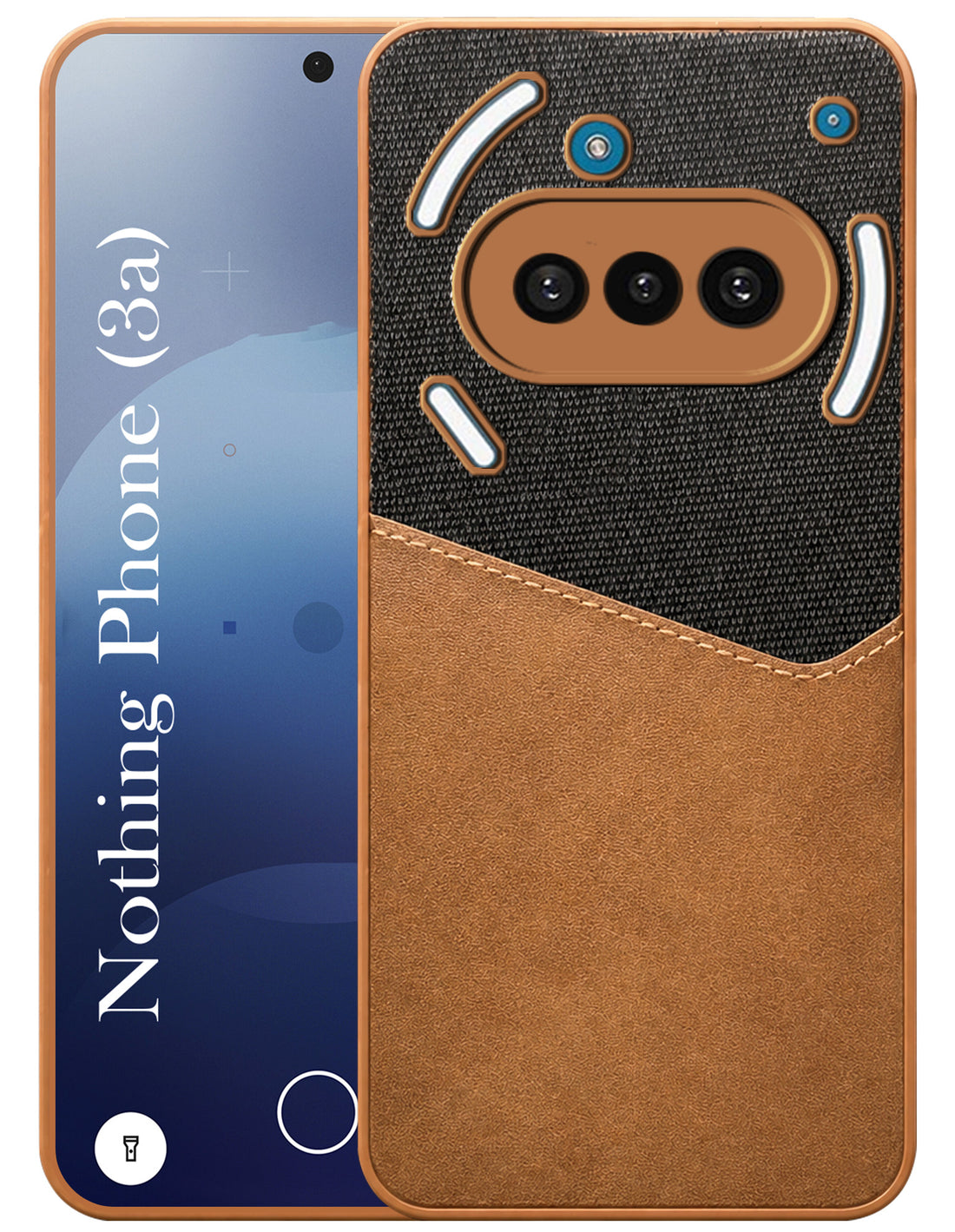 For Nothing Phone 3A Back Cover Case (Dual PU Leather Stitch | Professional Minimalist | Soft and Flexible)
