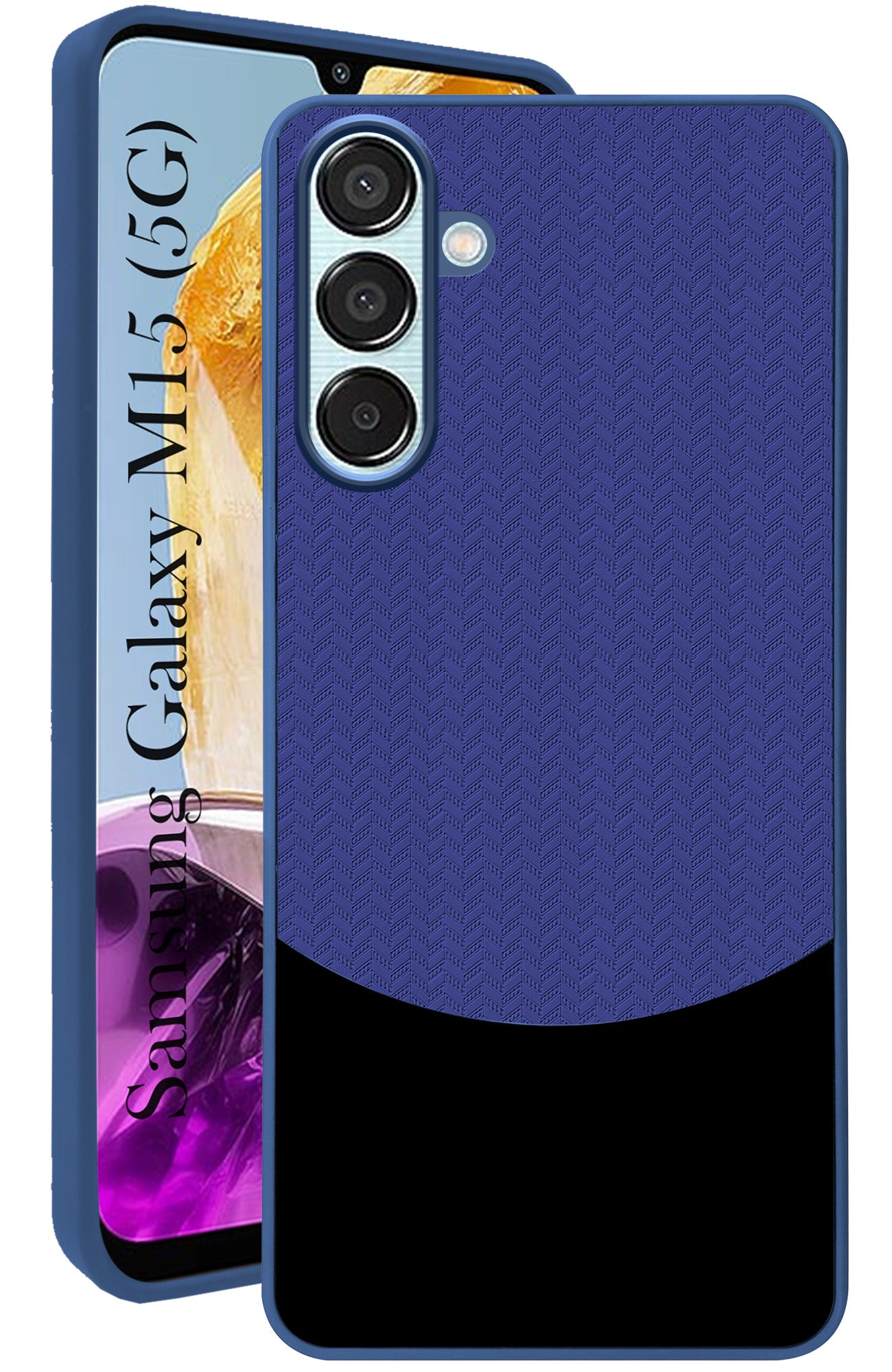 For Samsung Galaxy M15 5G Back Cover Case (Elegant PU Leather Finish | Premium Minimalist Professional | Camera Protection Bump)